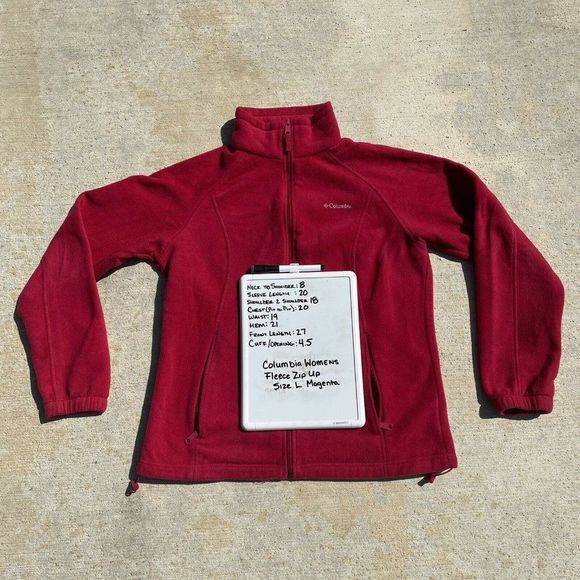 Columbia Women's Magenta Fleece Zip Up Size Large - Picture 11 of 11